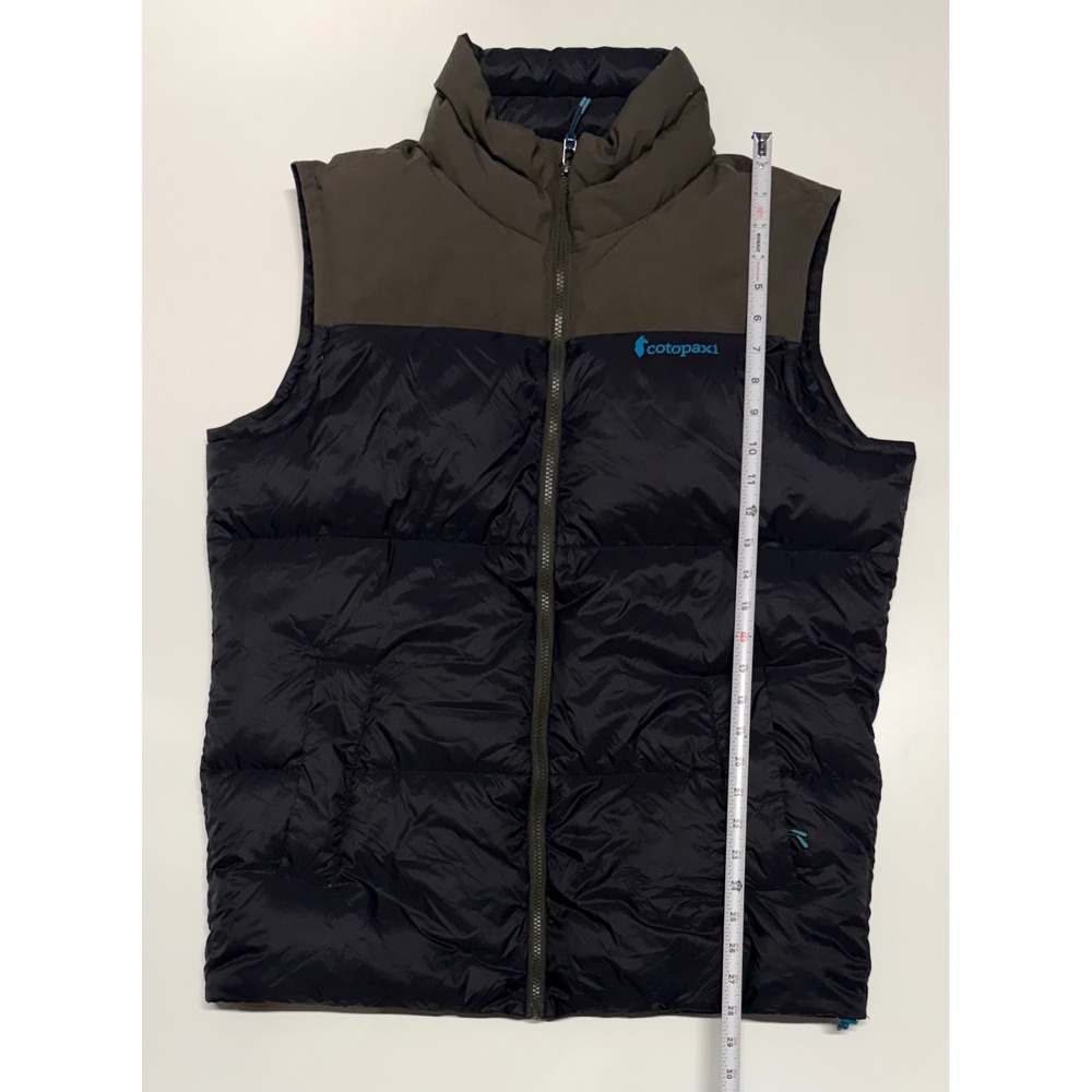 Cotopaxi Fuego Down Vest Mens Medium ML Black Olive Green Puffer Full Zip Jacket